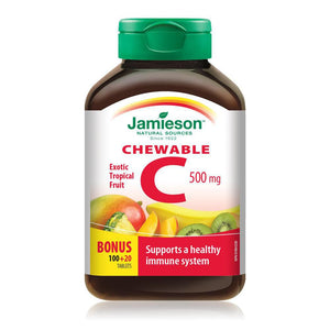 Jamieson Vitamin C 100+20 Chewable Tablets Tropical Fruit
