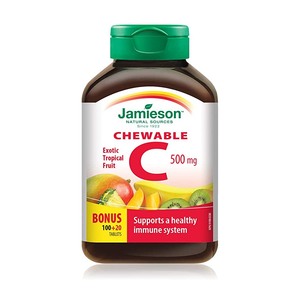 Jamieson Vitamin C 100+20 Chewable Tablets Tangy Citrus Fruit