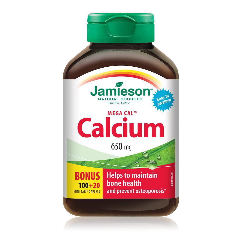 Jamieson Mega Cal Calcium 650mg 100 + 20 Mini-Tab Caplets