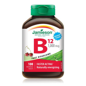 Jamieson Vitamin B12 1000mcg Fast Dissolving 100 Sublingual Tablets