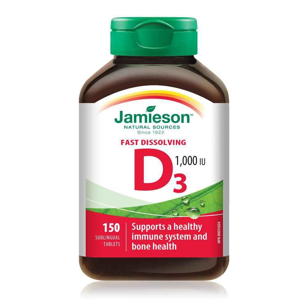 Jamieson Vitamin D 1000IU 150 Sublingual Tablets