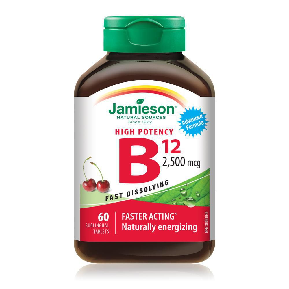 Jamieson Vitamin B12 2500mcg Fast Dissolving 60 Sublingual Tablets