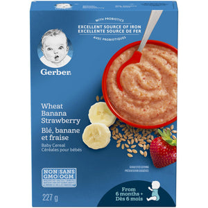 Nestle Gerber Wheat with Banana & Strawberry Cereal 227g