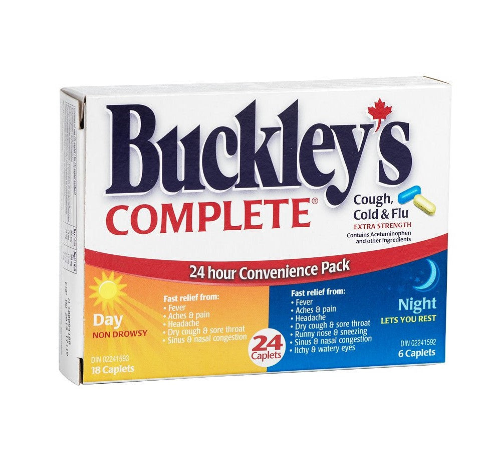 Buckley's Complete 24 Hour Convenience Pack 24 Caplets (18 Day & 6 Caplets)