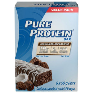 Pure Protein Bar Dark Chocolate Coconut 6x50g Bars