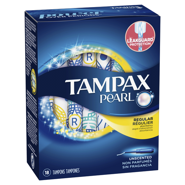 Tampax Pearl Unscented Tampons 18 Tampons