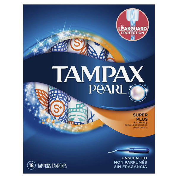 Tampax Pearl Unscented Tampons 18 Tampons