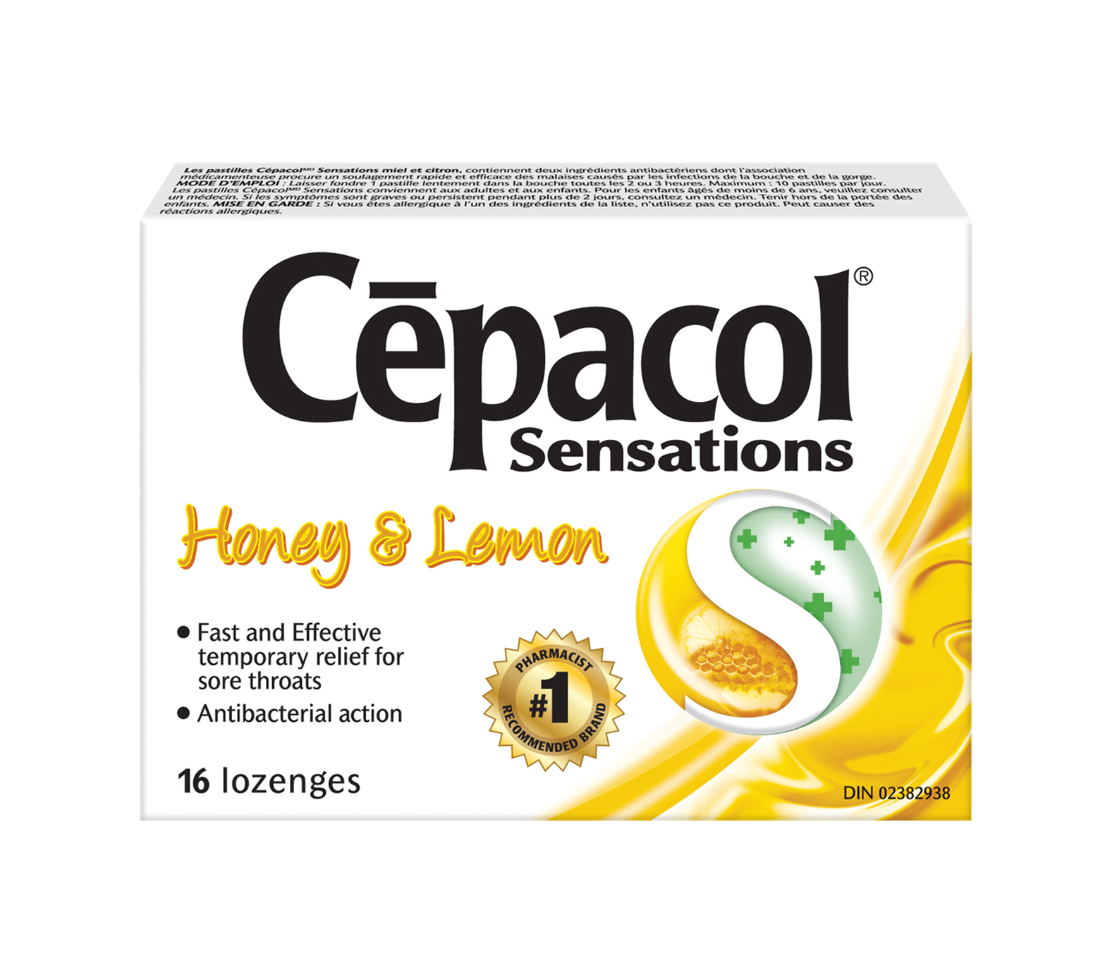 Cepacol Sensations Honey & Lemon Flavour 16 Lozenges