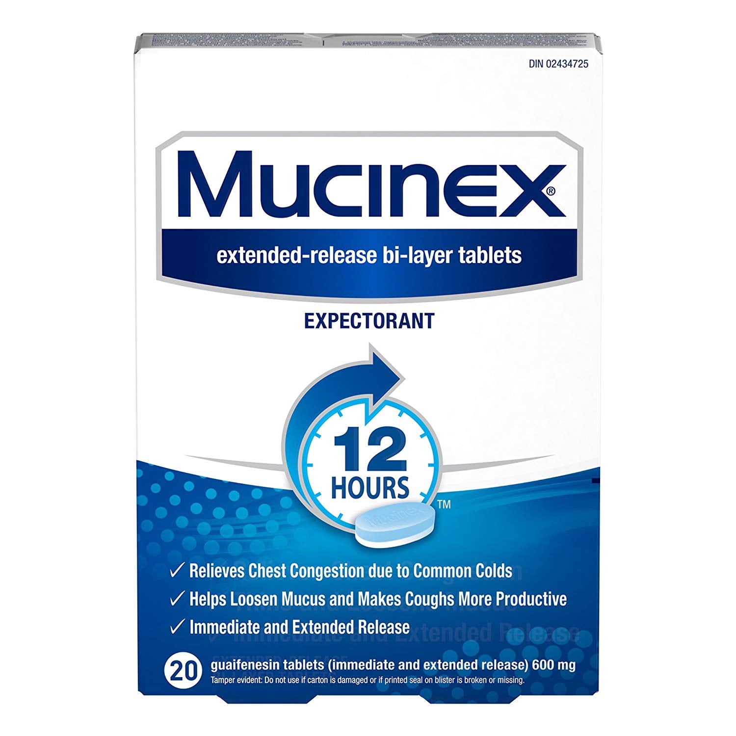 Mucinex 12 Hour Extended Release Bi-Layer Caplets 20 Caplets