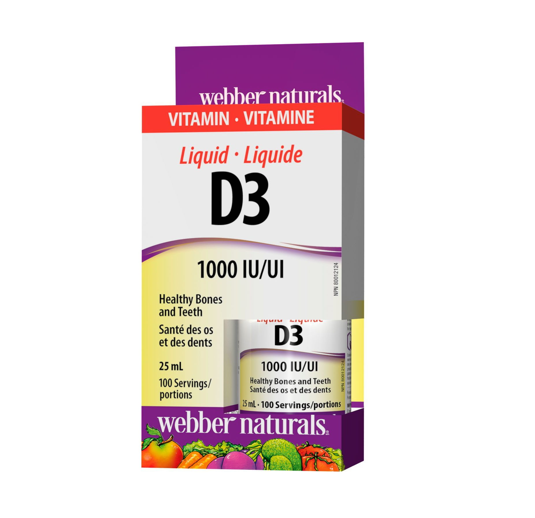 Webber Naturals Liquid Vitamin D3 25mL (100 Servings)