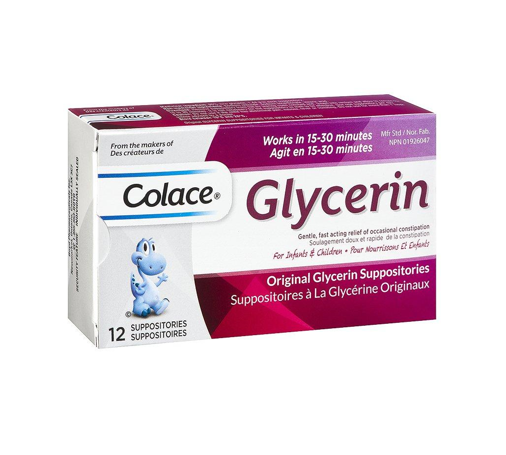 Colace Glycerin Suppositories for Children 12 Suppositories
