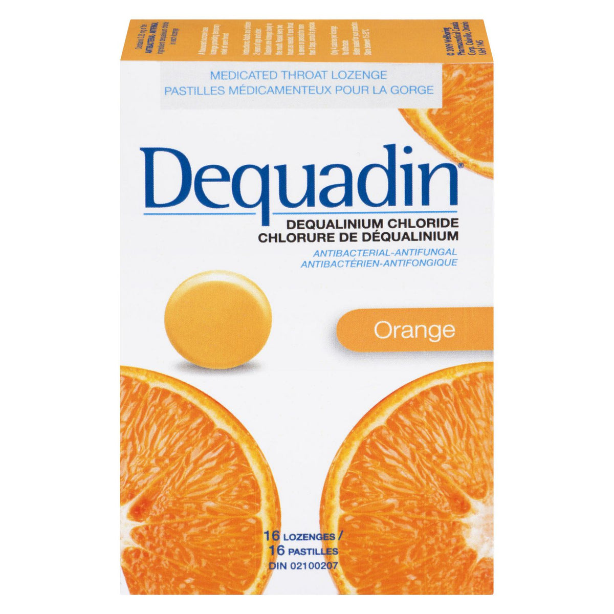 Dequadin Antibacterial-Antifungal Lozenges 16 Orange Lozenges ...