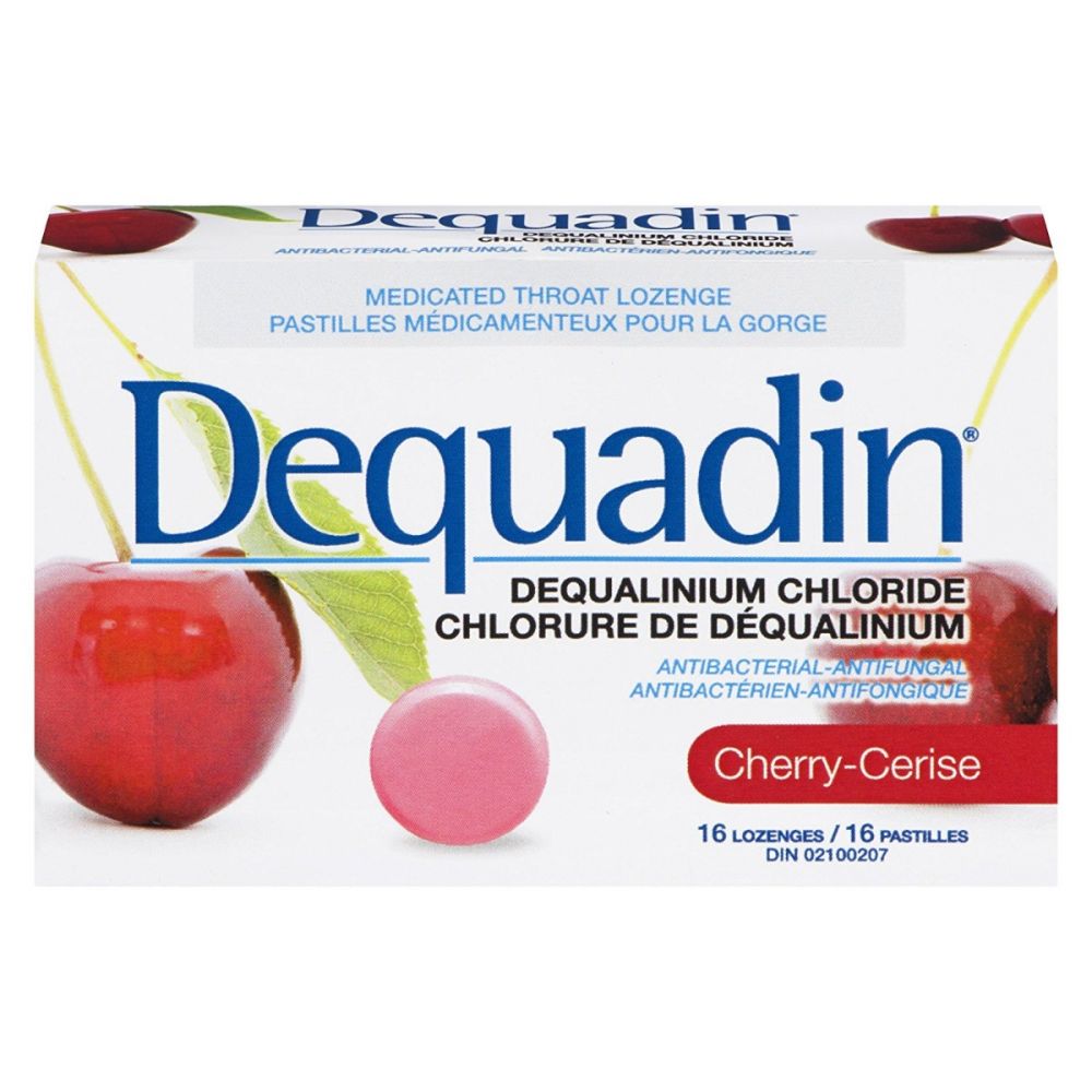 Dequadin Antibacterial-Antifungal Lozenges 16 Cherry Lozenges