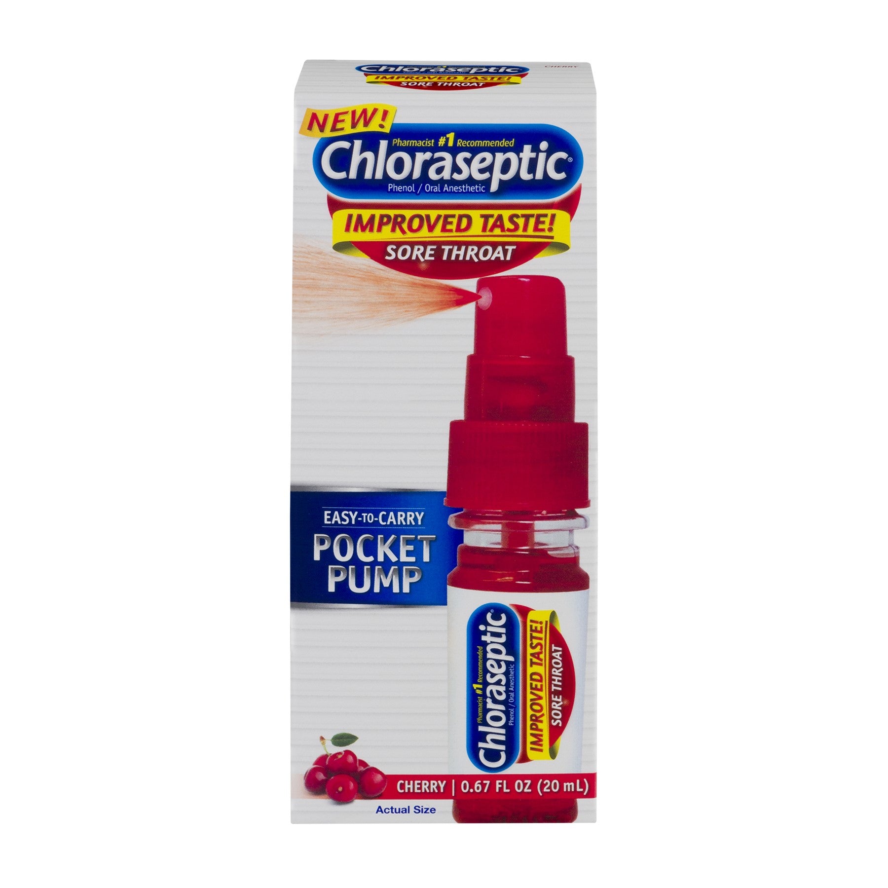 Chloraseptic Sore Throat Spray Cherry Flavour Pocket Pump 25mL