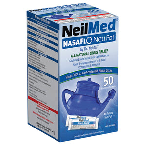 NeilMed NasaFlo Neti Pot & 50 Premixed Packets