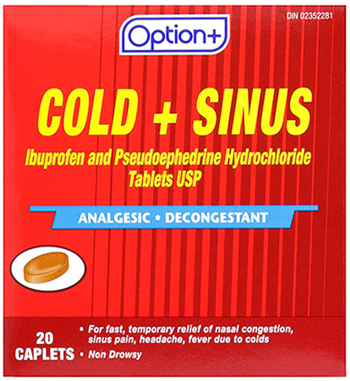Option+ Cold + Sinus Non-Drowsy 20 Caplets