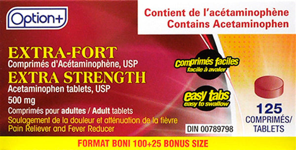 Option+ Acetaminophen Tablets Extra Strength 500mg