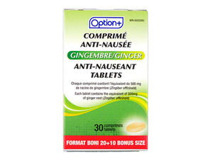 Option+ Ginger Anti-Nauseant Tablets 30 Tablets