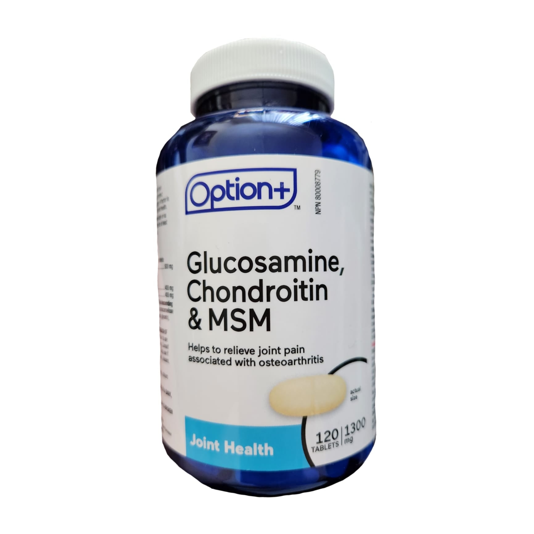Option+ Glucosamine, Chondroitin & MSM 1300mg 120 Tablets