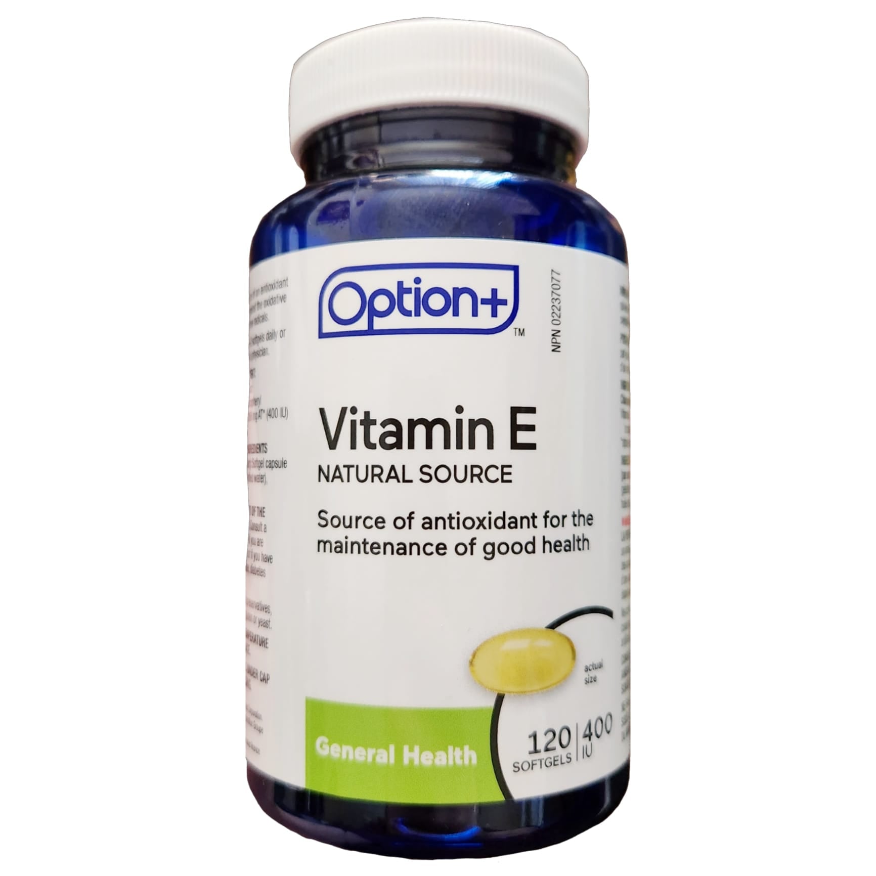 Option+ Vitamin E Natural Source 400IU 120 Softgels