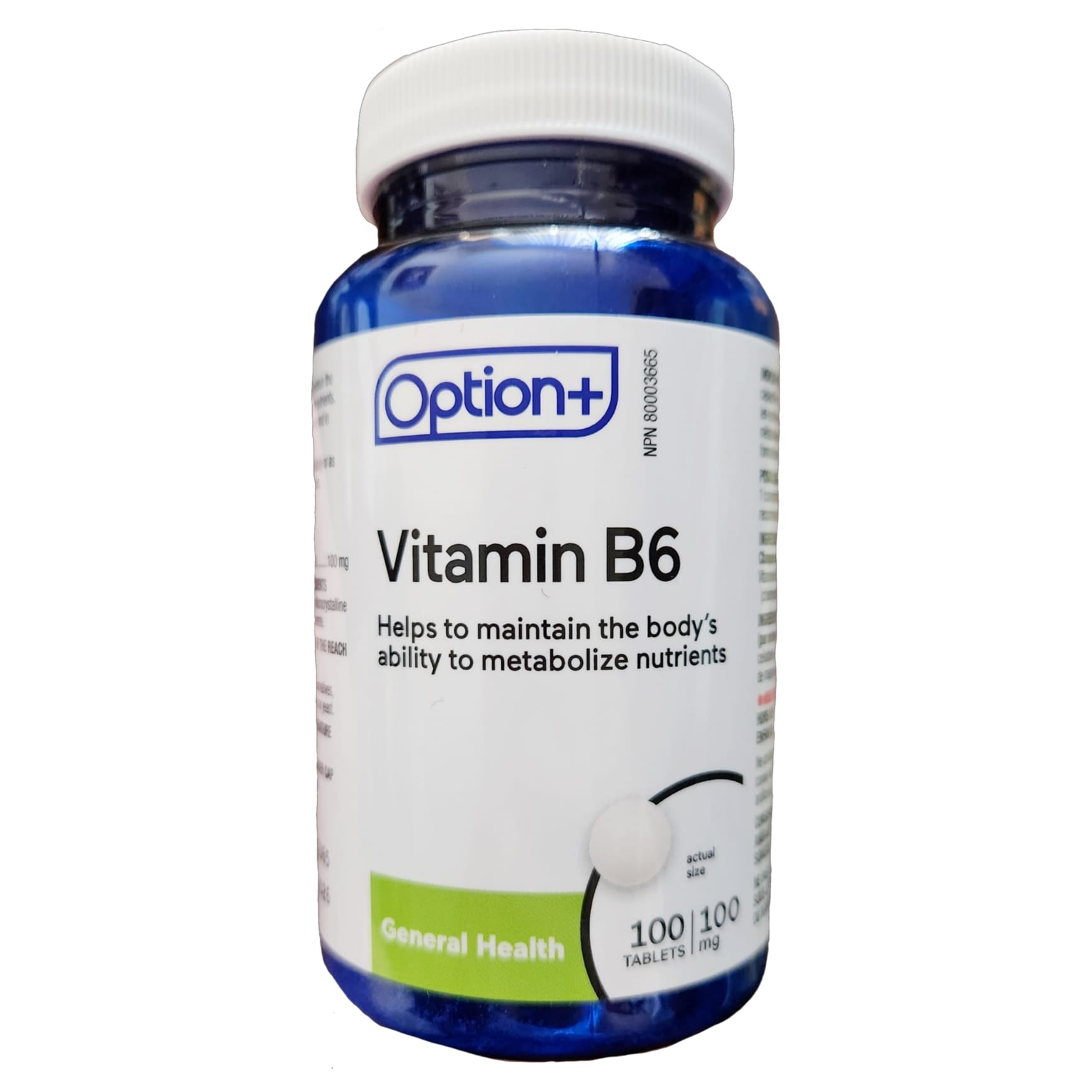 Option+ Vitamin B6 100mg 100 Tablets