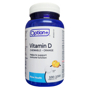 Option+ Vitamin D Chewable Tablets 1000IU 100 Tablets