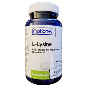 Option+ L-Lysine 500mg 60 Vegetarian Capsules