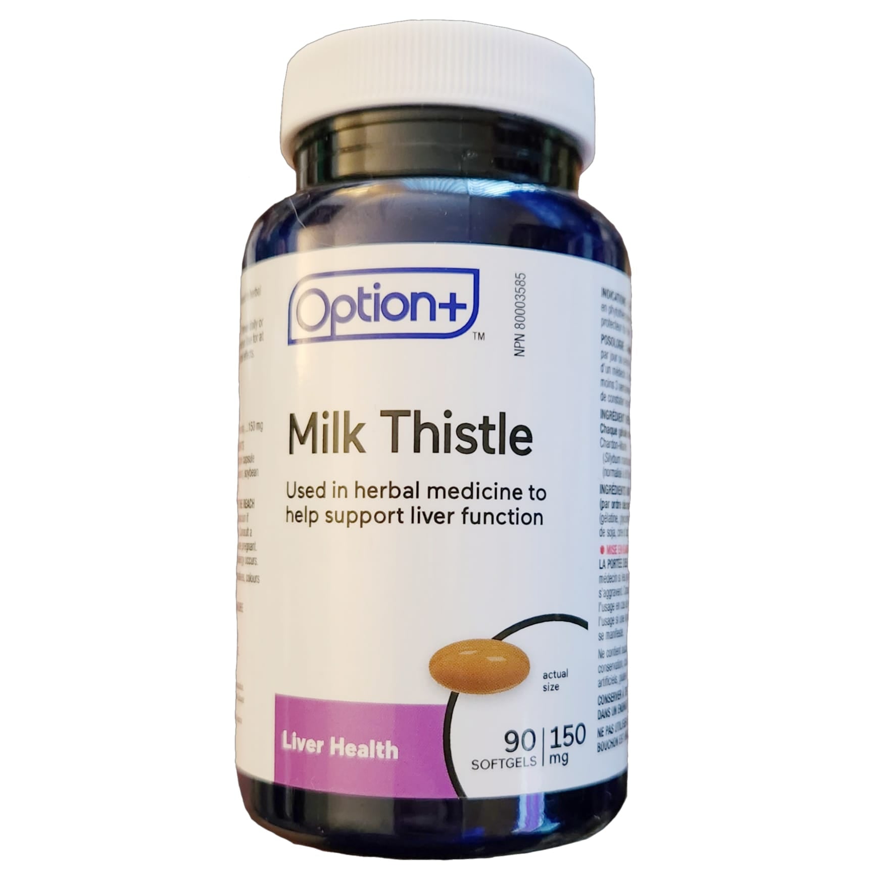 Option+ Milk Thistle 150mg 90 Softgels