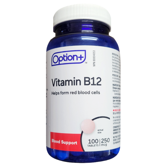 Option+ Vitamin B12 250mcg 100 Tablets