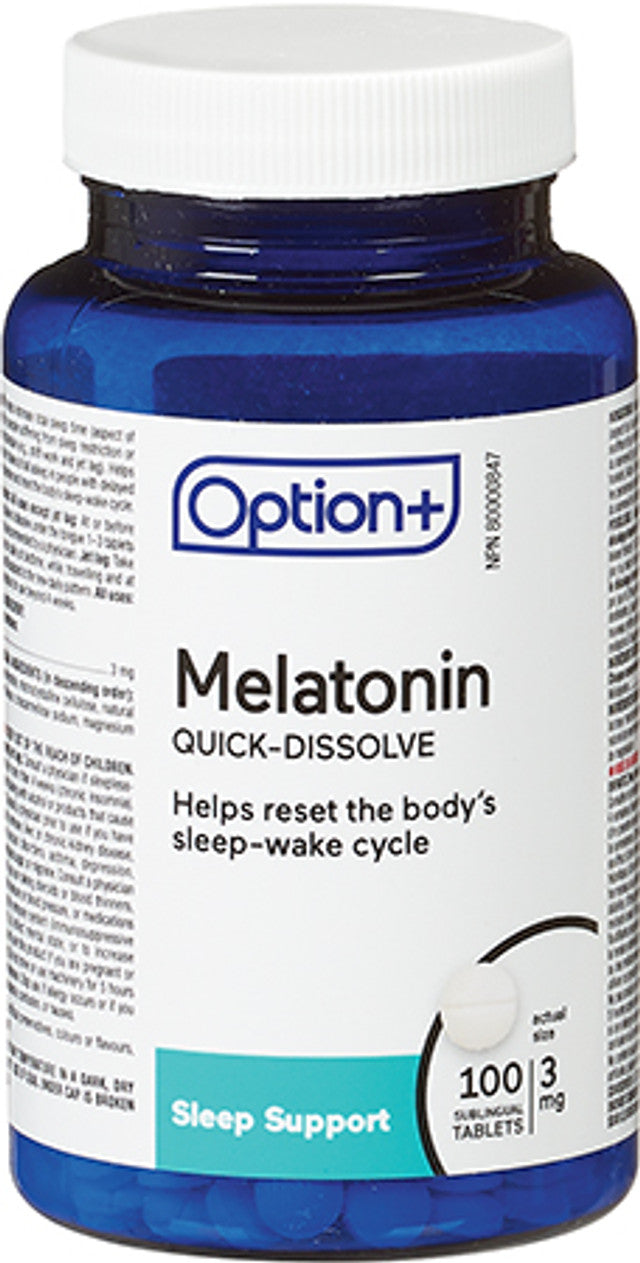 Option+ Melatonin Quick-Dissolve 3mg 100 Tablets