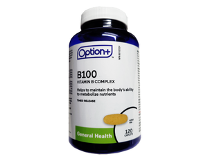 Option+ Vitamin B100 Vitamin B Complex Timed Release 120 Caplets