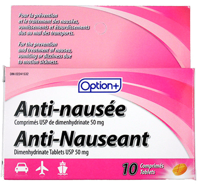 Option+ Anti-Nauseant 50mg 10 Tablets