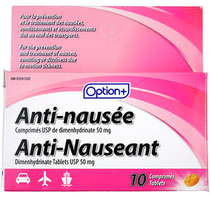 Option+ Anti-Nauseant 50mg 10 Tablets