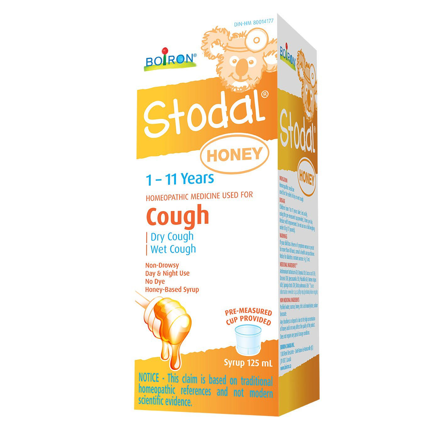 Boiron Stodal 1 - 11 Years Cough Syrup 125mL Honey
