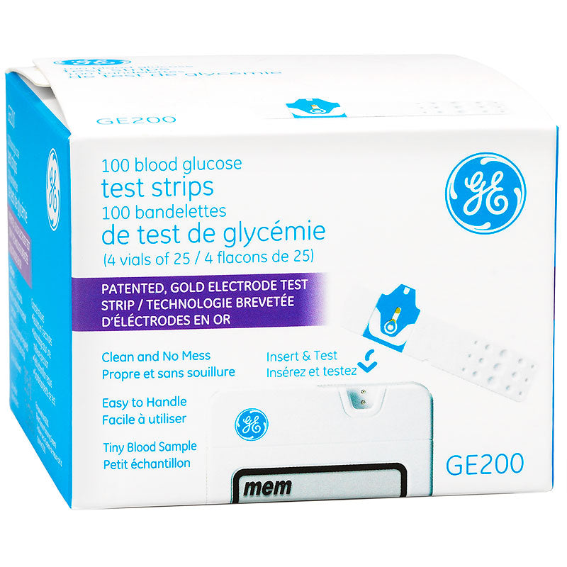 GE Blood Glucose Test Strips 100