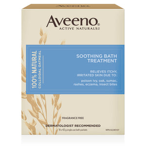 Aveeno Soothing Bath Treatment Fragrance Free 8x42g Single Use Bath Packets