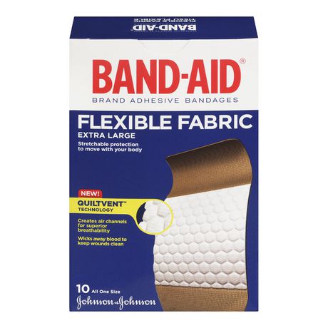 Band-Aid Flexible Fabric Extra Large 10 Bandages – Pharmacy For Life