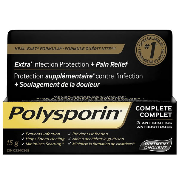 Polysporin Complete 3 Antibiotics + Pain Relief Ointment