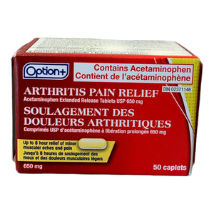Option+ Arthritis Pain Relief Caplets 650mg