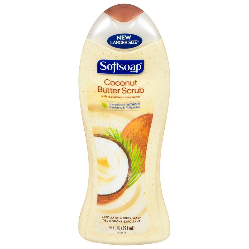 Softsoap Coconut Butter Scrub Exfoliating Body Wash 591ml