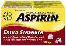 Aspirin Extra Strength 500mg 100 Tablets