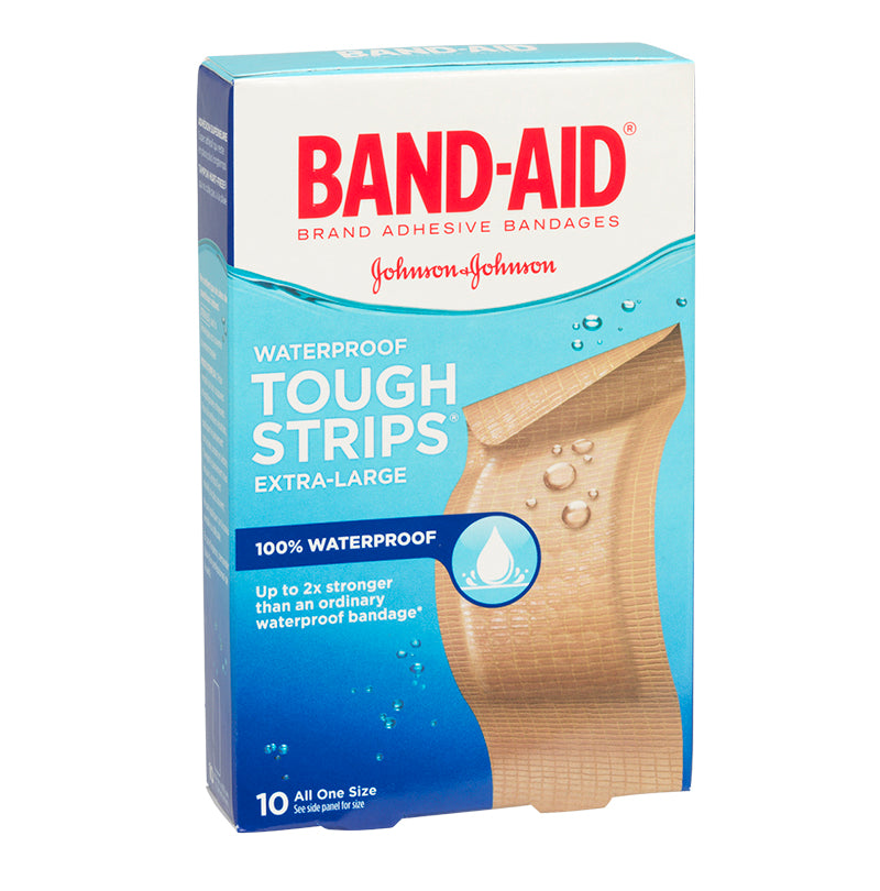 Band-Aid Waterproof Tough Strips Extra Large 10 Bandages